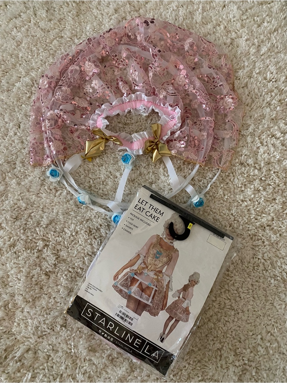 Starline LA Marie Antoinette Pink and Gold Costume and Accessory Set